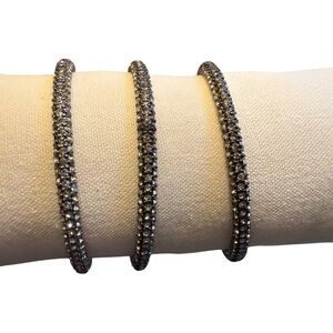 Sparkling Silver Crystal Bracelet Trio